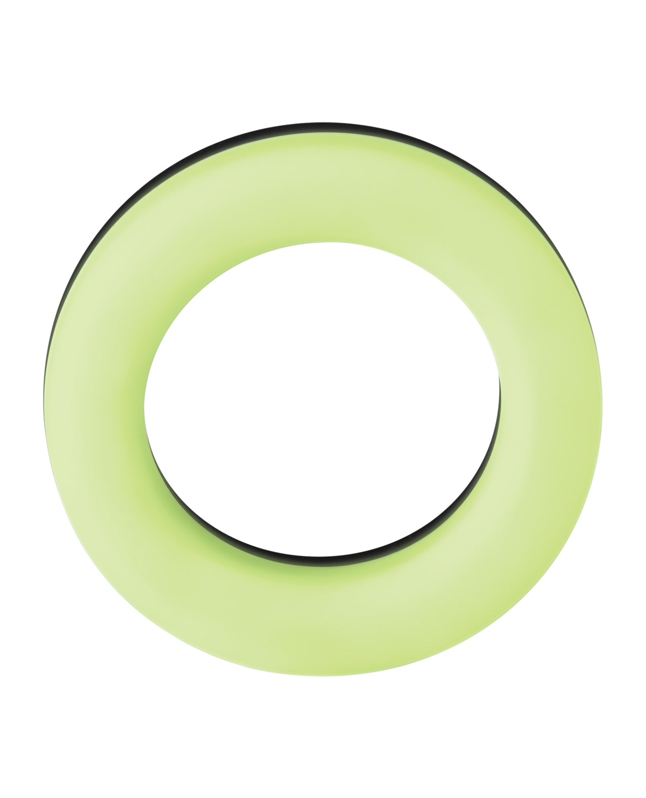 Forto F - 19 Two Tone Liquid Silicone Cock Ring - Black/Glow in the Dark