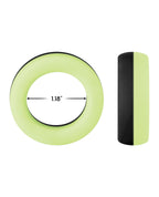 Forto F - 19 Two Tone Liquid Silicone Cock Ring - Black/Glow in the Dark