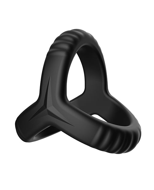 Forto Tri Cock & Ball Ring - Black
