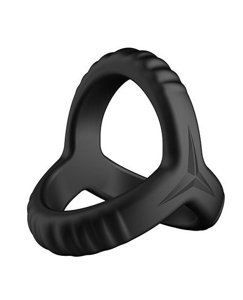 Forto Tri Cock & Ball Ring - Black