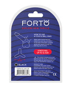 Forto Tri Cock & Ball Ring - Black
