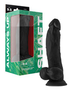 Shaft Model N Flexskin Liquid Silicone 9.5" Side Curve Dong w/Balls - Black