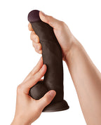 Shaft Model C Flexskin Liquid Silicone 9.5" Curved Dong w/Balls - Mahogany