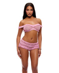Soft Girl Era Sheer Mesh & Lace Bralette 2 pc Set - Light Pink