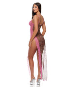 Animal Instincts Mesh Nightgown & Panty - Pink Leopard