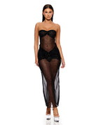 Private Party Glitter Dress w/Thong - Black