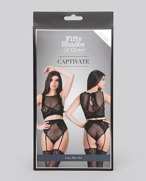Fifty Shades of Grey Captivate Lacy Bra Set Black