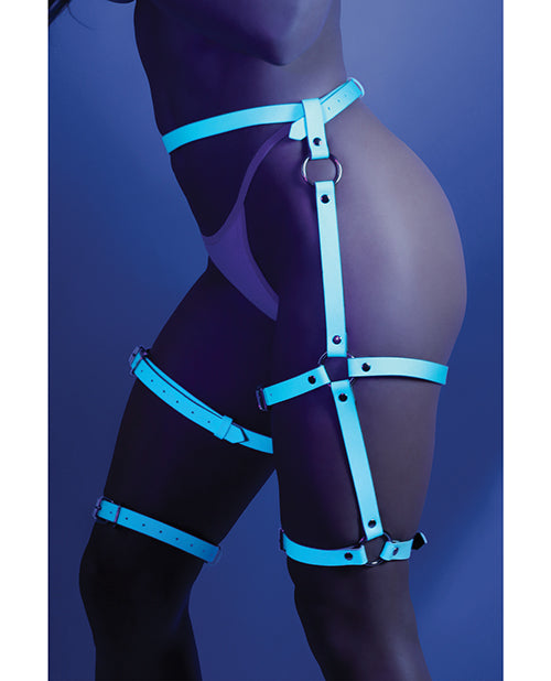Glow Buckle Up Glow in the Dark Leg Harness Light Blue