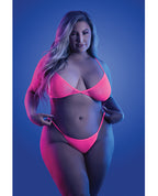 Glow Come Alive Suspender Stockings, Bralette & G - String Multi Color