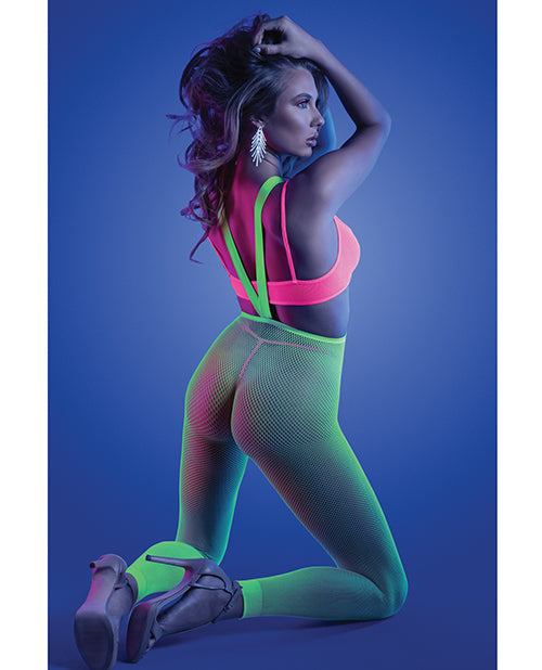 Glow Come Alive Suspender Stockings, Bralette & G - String Multi Color