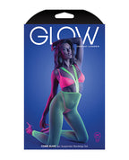 Glow Come Alive Suspender Stockings, Bralette & G - String Multi Color
