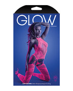 Glow Captivating Halter Bodystocking & G - String Neon Pink