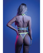 Supernatural Glow - in - the - Dark Zipper Bralette & Thong - White