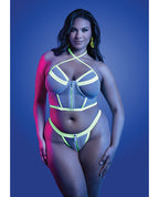 Supernatural Glow - in - the - Dark Zipper Bralette & Thong - White