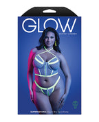 Supernatural Glow - in - the - Dark Zipper Bralette & Thong - White