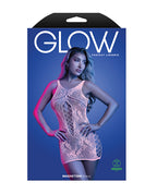 Magnetism Glow - in - the - Dark Lace Knit Dress; Glows Pink - White