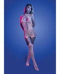 Metamorphic Glow - in - the - Dark Bodystocking Dress; Glows Pink - White