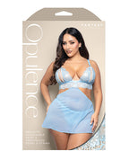 Opulence Metallic Lace 2 - in - 1 Set w/Pearl Details - Light Blue