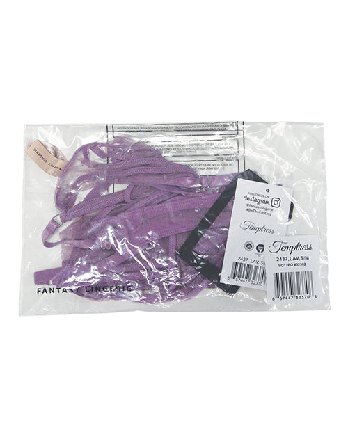 Temptress Gisele Sheer Floral Mesh Open Back Teddy - Lavender
