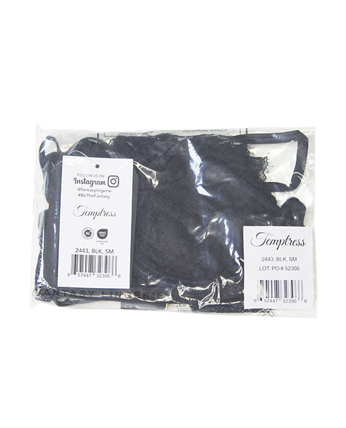 Temptress Vivienne Swiss Dot Mesh and Lace Bra w/Panty 2 pc Set - Black