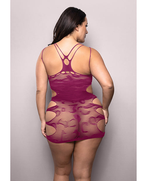 Vixen For The Thrill Leopard Knit Cut Out Dress - Magenta