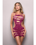 Vixen For The Thrill Leopard Knit Cut Out Dress - Magenta