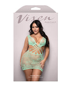 Vixen Yours Truly Strappy Floral Knit Crossover Dress - Mint