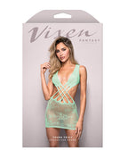 Vixen Yours Truly Strappy Floral Knit Crossover Dress - Mint