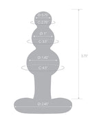 Glas 4" Beaded Glass Butt Plug w/Tapered Base - Clear