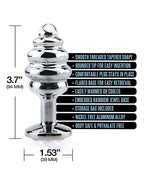 Nixie Honey Dipper Ribbed Metal Rainbow Jeweled Butt Plug