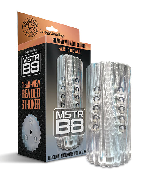 MSTR B8 Balls to the Wall Clear - View Beaded Stroker - Clear