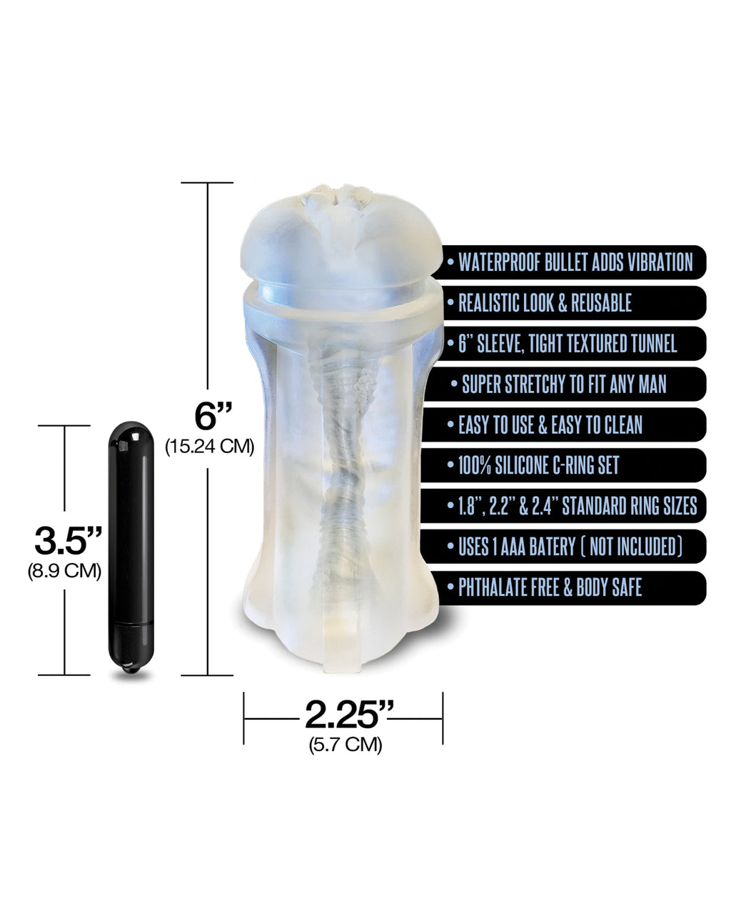 MSTR B8 Squeeze Box Vibrating Pussy Pack - Kit of 5 Clear