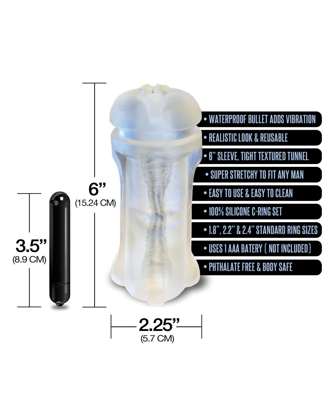 MSTR B8 Squeeze Box Vibrating Pussy Pack - Kit of 5 Clear