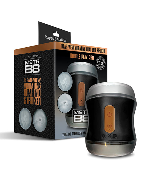 MSTR B8 Double Play Pro Vibrating Clear - View Dual End Stroker
