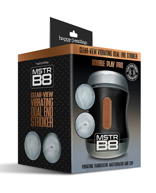 MSTR B8 Double Play Pro Vibrating Clear - View Dual End Stroker