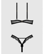 Nadia Lace & Mesh Cutout Teddy - Black