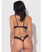 Nadia Lace & Mesh Cutout Teddy - Black