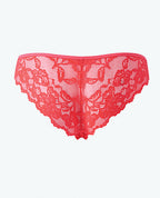 Bella Lace Up Tanga Panty w/Jewel Detail - Coral