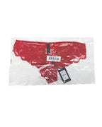 Bella Lace Up Tanga Panty w/Jewel Detail - Red