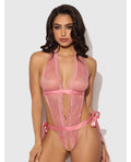 Kiki Lace & Satin Drop Off Teddy - Rose