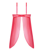 Eden Mesh Chemise Mini Dress w/Keyhole Cutout Details - Coral