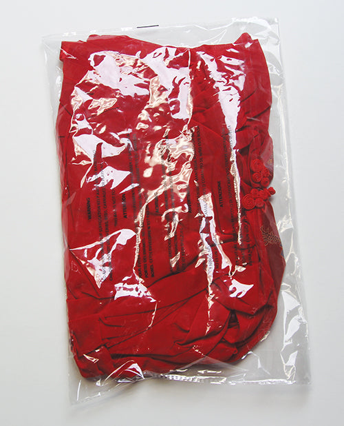 Dragon Sheer Mesh Robe w/Satin Triangle Top & G - String 3 pc Set - Red