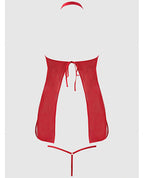 Dragon Mesh & Applique Chemise w/G - String 2 pc Set - Red
