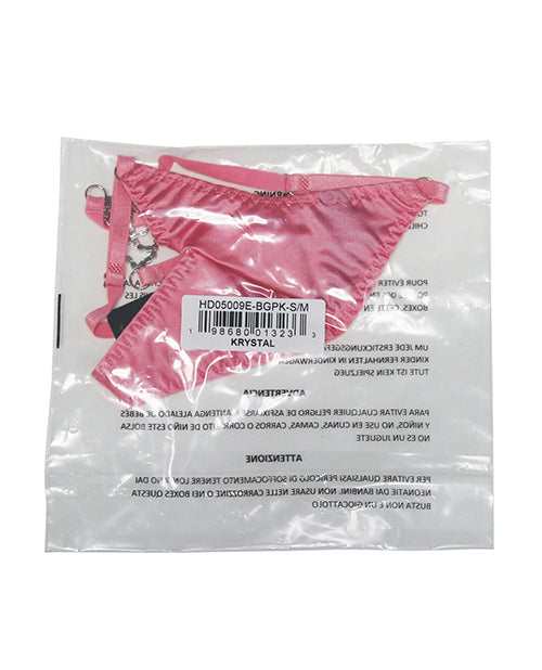 Krystal Rhinestone Net Back G - String - Pink