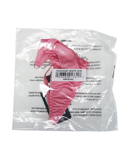 Krystal Side Rhinestone G - String - Pink
