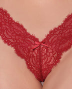 Lana Sheer Lace V - Thong - Red