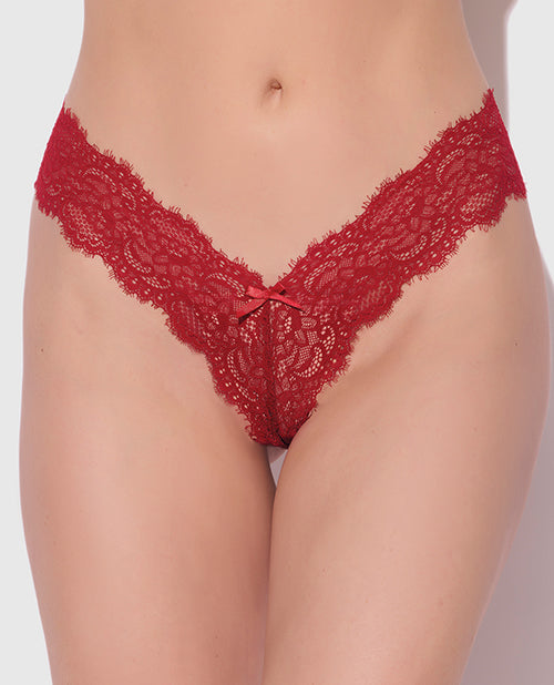 Lana Sheer Lace V - Thong - Red