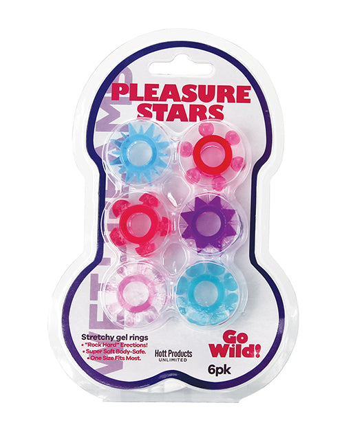 Wet Dreams Pleasure Stars Jelly Cock Rings (6 Pack)