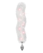 Foxy Tail Light Up Faux Fur Butt Plug - White