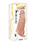 Skinsations Thick Dick Vibrating Sleeve w/Remote Control Multi - Function - Vanilla